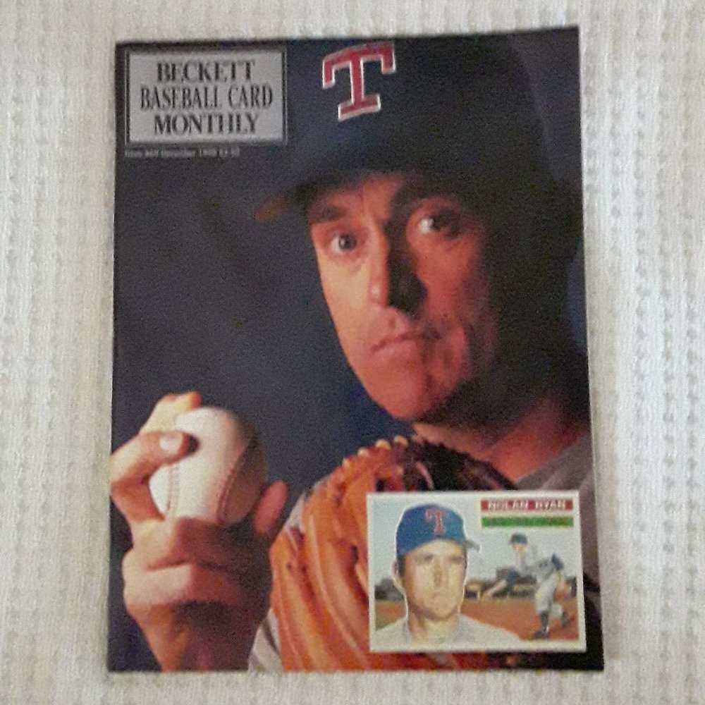 Vintage 90 Beckett Baseball Card Magazine Rangers Nolan Ryan Braves Dave Justice